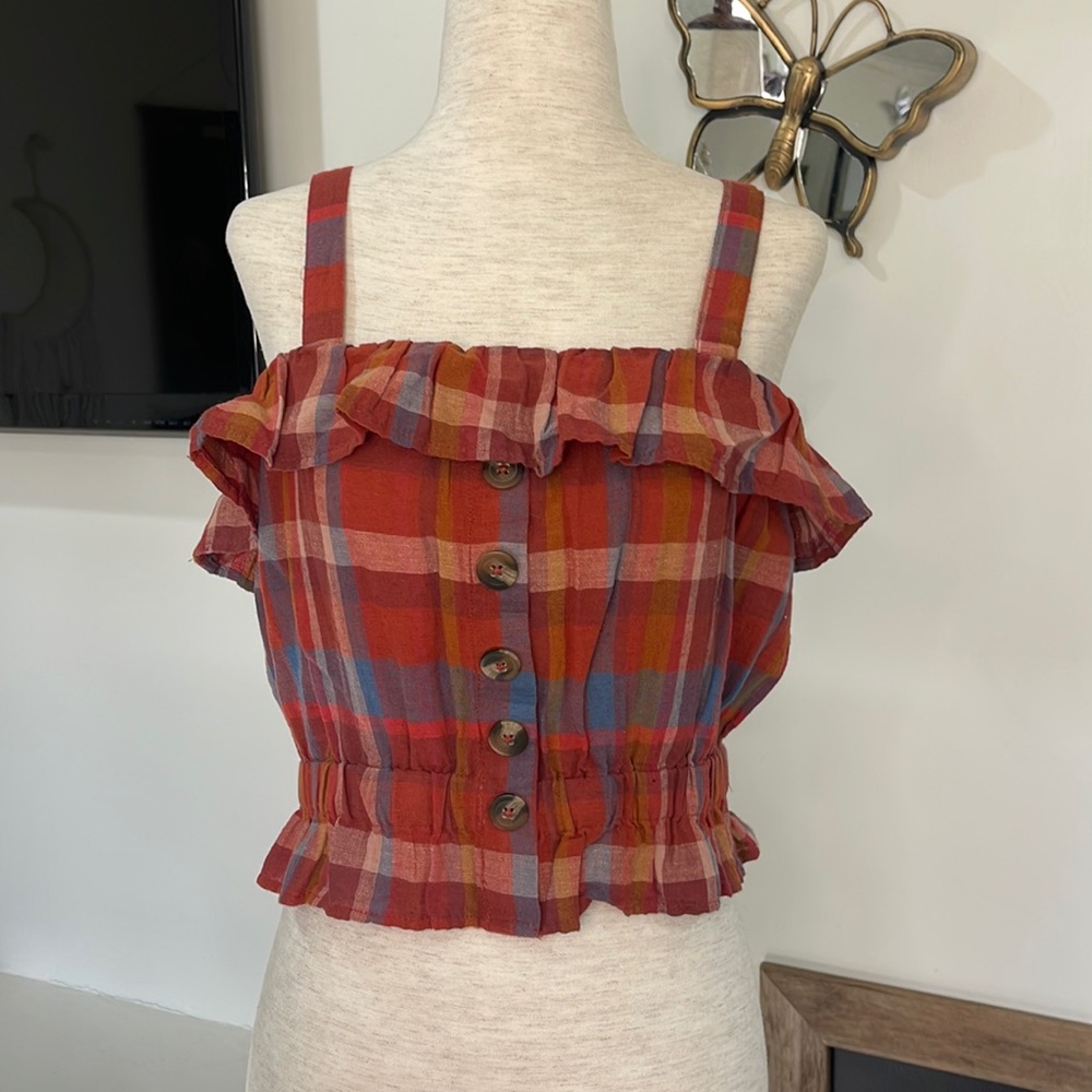 American Eagle Plaid Tank Top Small